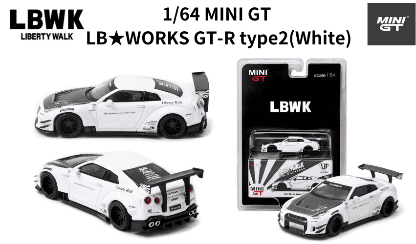 MINI-GT 1/64 LB-WORKS GT-R Type2 White