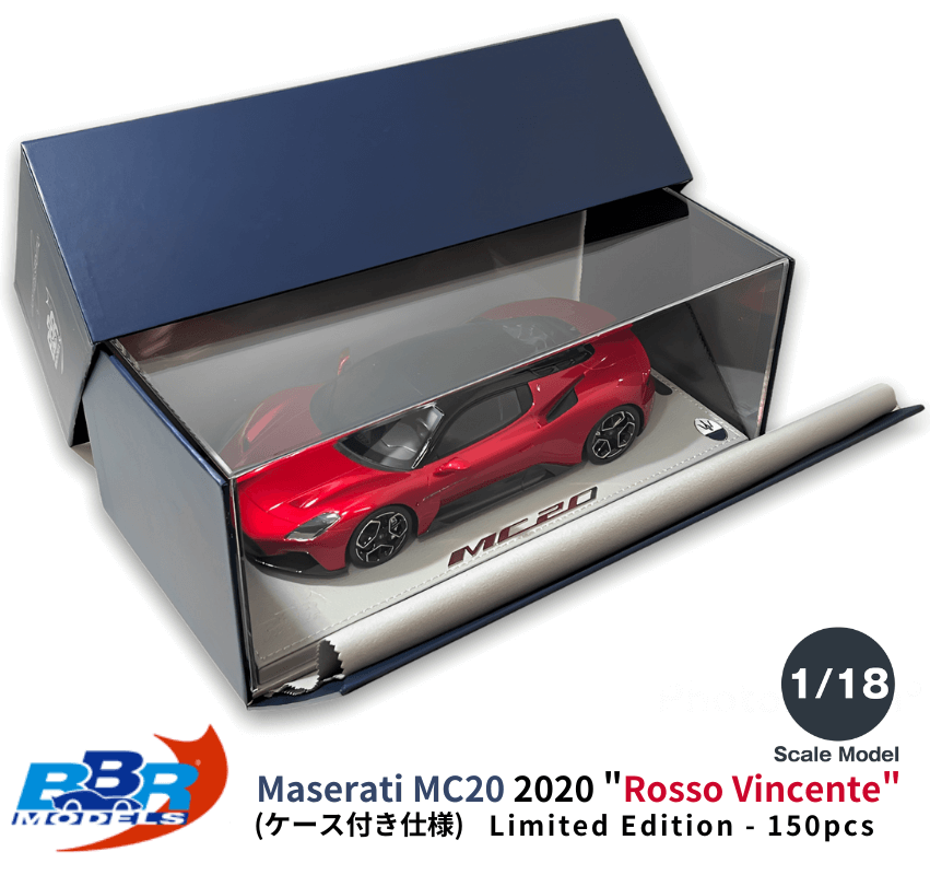 BBR Models 1/18スケール 「マセラティMC20」(Rosso Vincente)ミニカー&ディスプレイケースセット